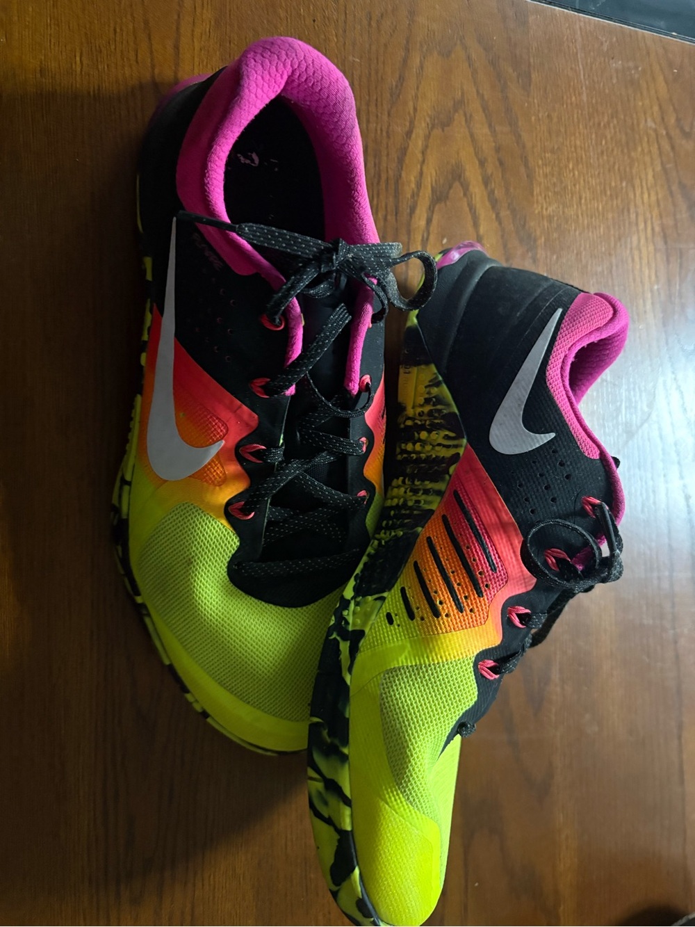 Nike Black Pink Gradient Neon Running Shoes